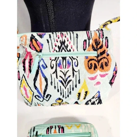 Vera Bradley Hipster Crossbody Purse Pueblo Teal Quilted Bag W/ Matching… - Picture 6 of 12